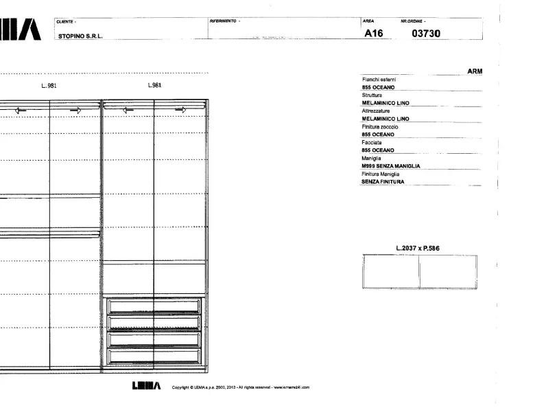 Armadio 02 liscia Lema con ante battenti SCONTATO a PREZZI OUTLET