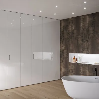 ARMADIO Armadio mod.cristal in vetro lacc.bianco di giessegi scontato del 38% Giessegi OFFERTA OUTLET