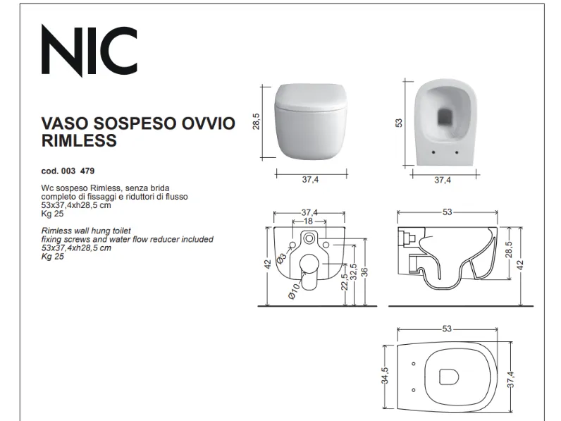 Arredamento bagno: mobile Artigianale Nic design ovvio wc sospeso 003479067 + sedile verde 005437067 salvia opaco nuovo e imballato con forte sconto
