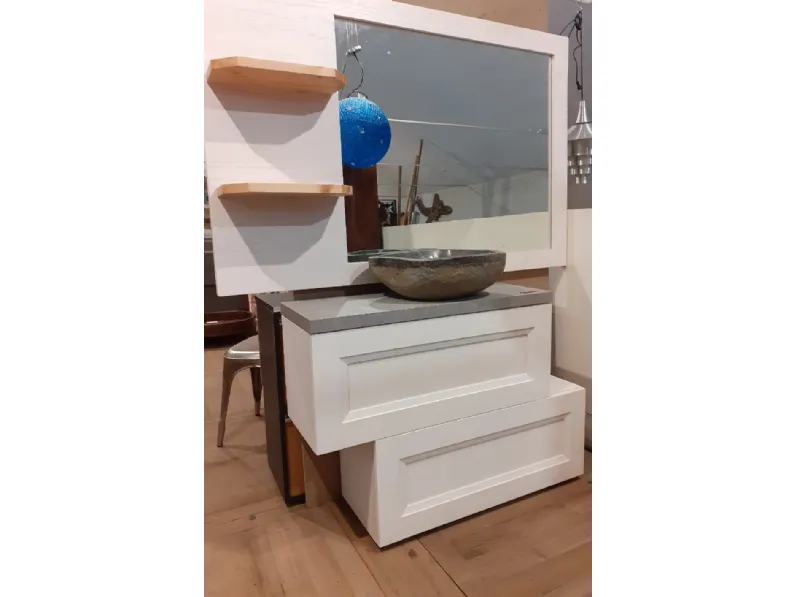 Arredamento bagno: mobile Nuovi mondi cucine Mobile bagno in legno essential white in offerta  a prezzo scontato