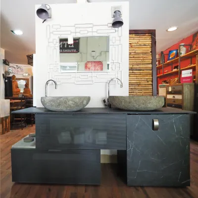 Mobile bagno A terra Mobile bagno doppio lavabo stiloe industrial  Outlet etnico a prezzo scontato