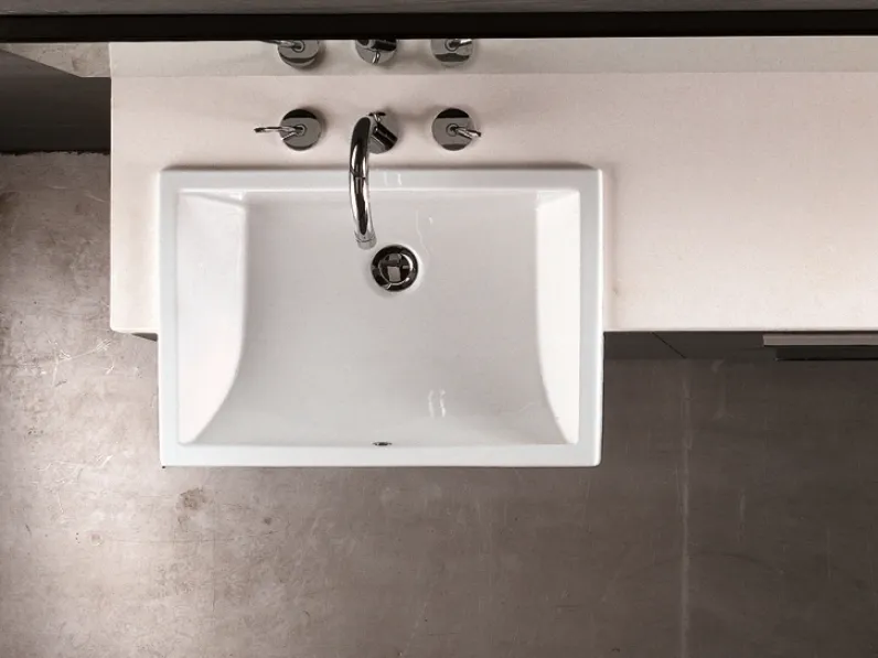 Moab - bl3 - lavabo in ceramica per semi-incasso Artigianale: mobile da bagno A PREZZI OUTLET