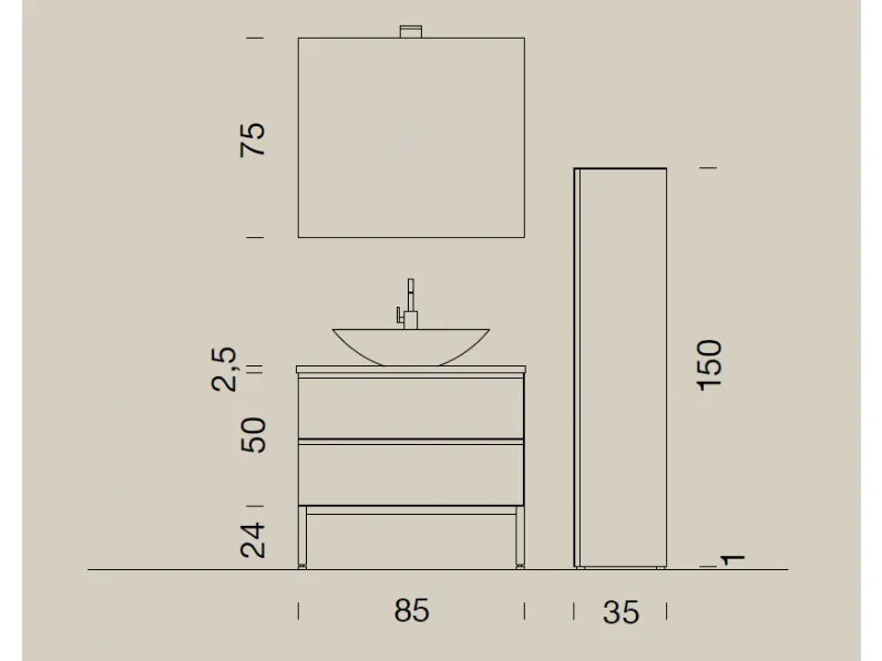 Mobile bagno Compab Up018 con uno sconto imperdibile