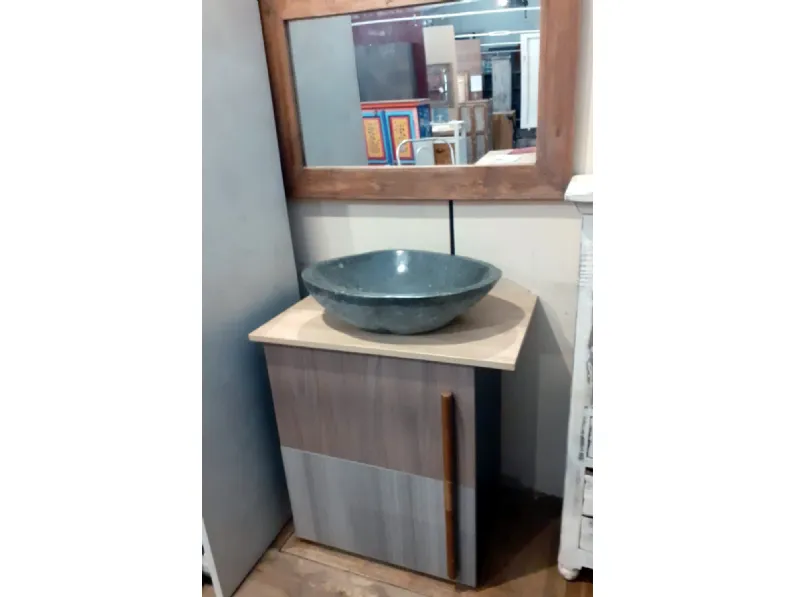 Mobile bagno completo design  grigio e ocra  Outlet etnico: mobile da bagno A PREZZI OUTLET