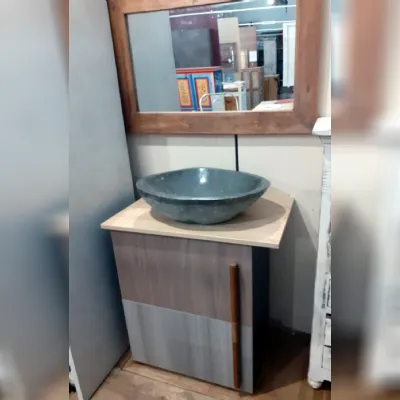 Mobile bagno completo design  grigio e ocra  Outlet etnico: mobile da bagno A PREZZI OUTLET