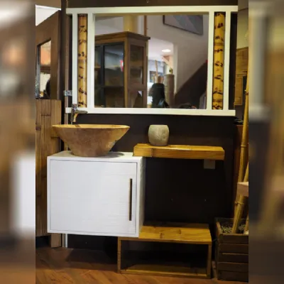 mobile bagno in offerta in legno e crash bambu sconto outlet