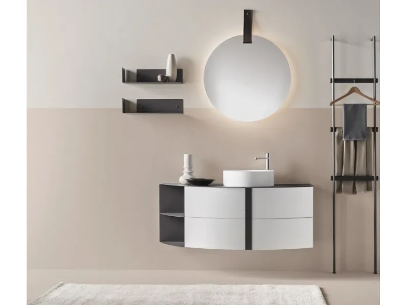 Mobile bagno Md work Curvo laccato opaco completo  IN OFFERTA OUTLET