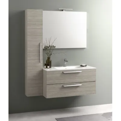 Mobile bagno Sospeso 09 con specchiera rettangolare Artigianale a prezzo scontato