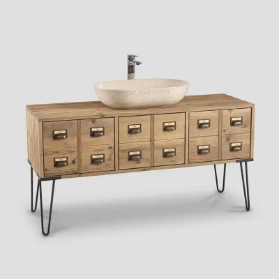 Mobile bagno A terra Vintage design  Dialma brown a prezzo ribassato