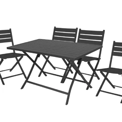 Arredo Giardino Cosma outdoor living Set tavolo alabama 130 x 77 pieghevole con 4 sedie alabama antracite con un ribasso esclusivo