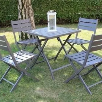 Arredo Giardino Tavolo alabama 70 x 70 con 2 sedie taupe Cosma outdoor living a prezzo ribassato