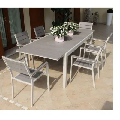 Arredo Giardino Tavolo + sedie per esterno in alluminio Outlet etnico a prezzo ribassato