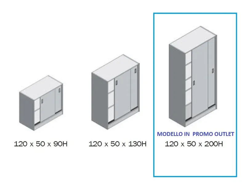 Armadio Flycom in legno per ufficio. Ante scorrevoli. Prezzi outlet.