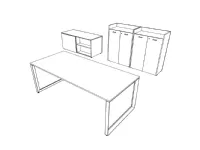 Scrivania modello 5th element - ufficio completo con mobili Las mobili in OFFERTA OUTLET