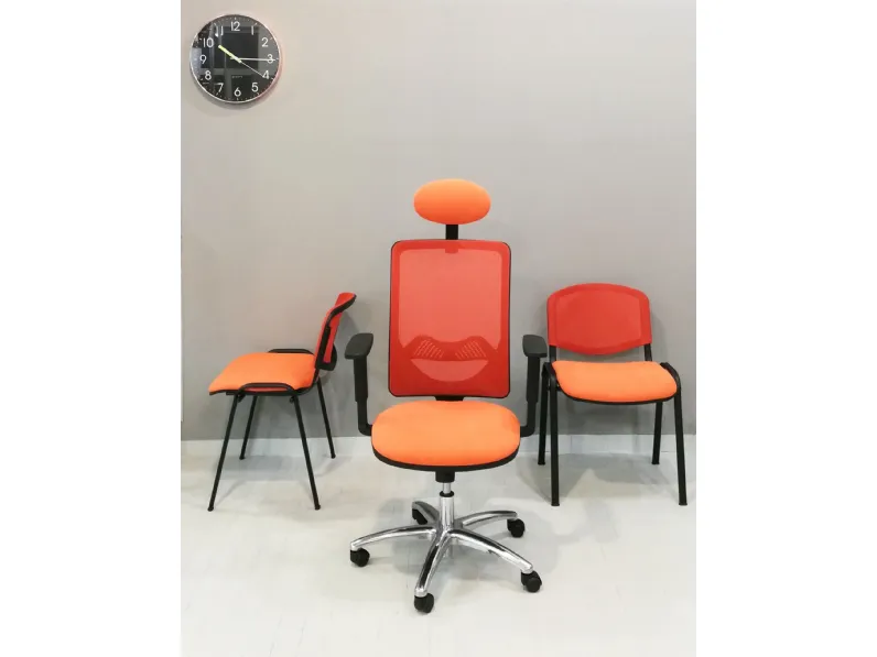 Sedia da ufficio Operativa ergonomica qtre + 2 sedie attesa  in altro Collezione esclusiva in Offerta Outlet
