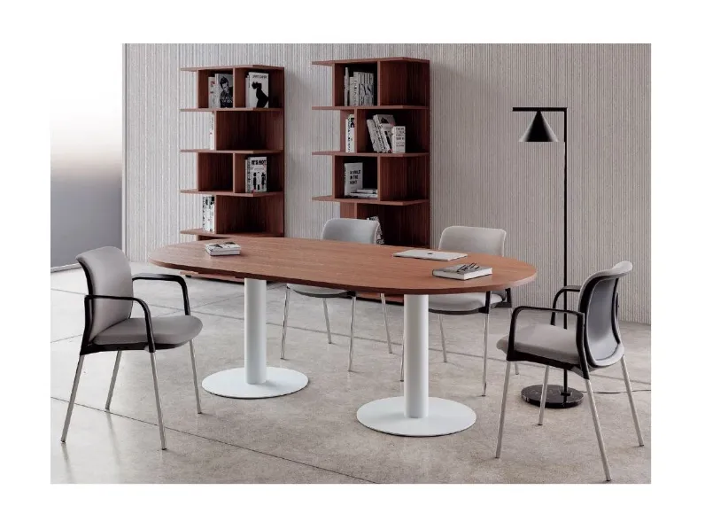 Tavolo riunione modello Derby con 6 sedie  in legno ad un prezzo esclusivo