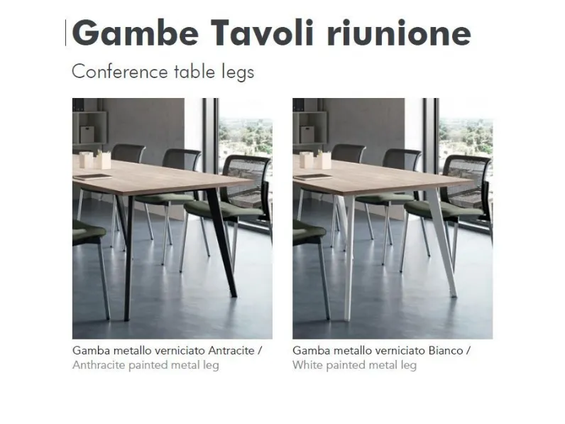 Tavolo riunione modello Rhea con 6 sedie in legno ad un prezzo vantaggioso