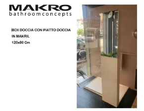 Box doccia Makro, piatto doccia less in makril 120x80 + vetro pluvio Artigianale. Prezzo scontato!