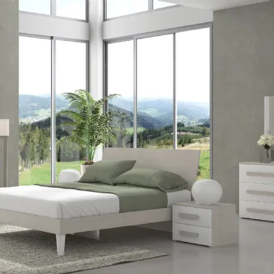 Camera da letto Camera matrimoniale olmo e frassino bianco 8601 Artigianale PREZZI OUTLET