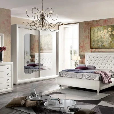 Camera da letto Modello frassino specchi Artigianale in laminato a prezzo scontato