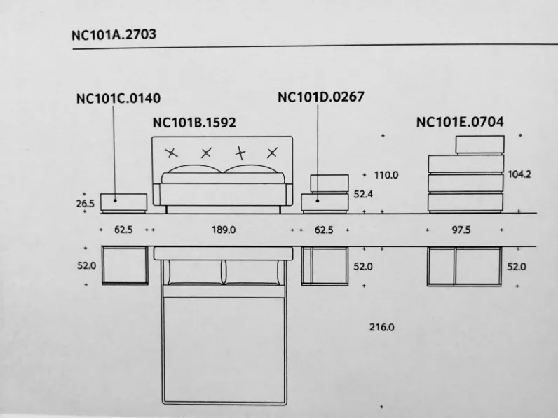 Camera da letto Nc1011 Moretti compact PREZZI OUTLET