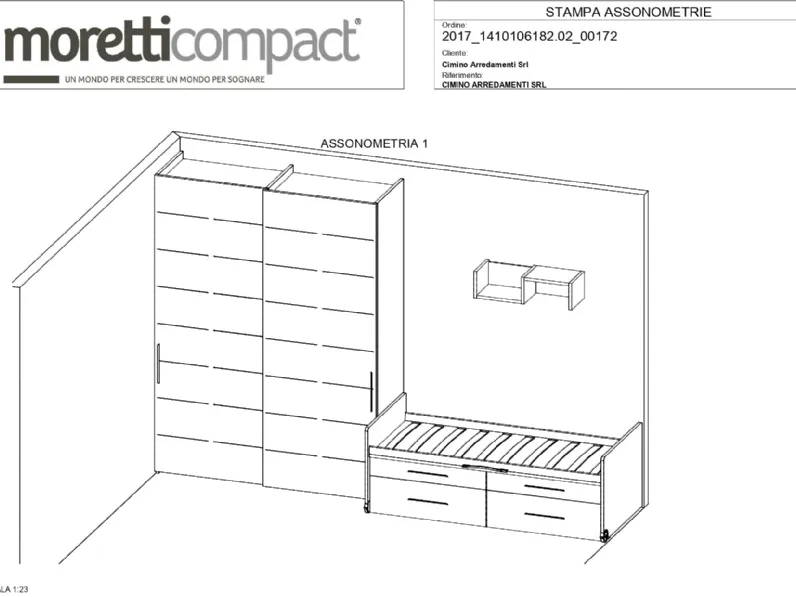 CAMERETTA Barbie Moretti compact a PREZZI OUTLET