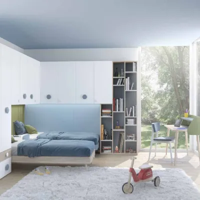 Cameretta Clara Artigianale con letto a terra in offerta
