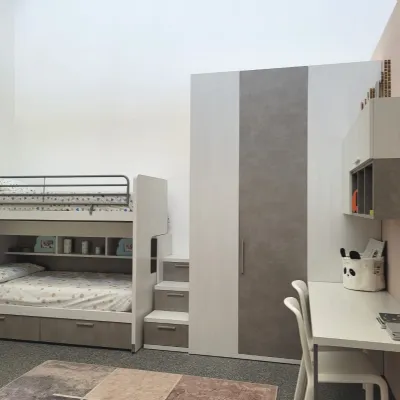Cameretta Roy e kubo Doimo cityline con letto a castello scorrevole a prezzo Outlet