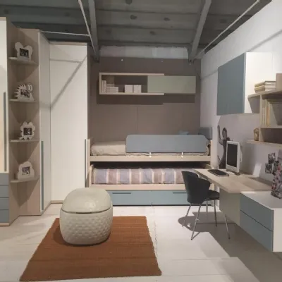 Cameretta Letto giotto Doimo cityline con letto a castello scorrevole scontata