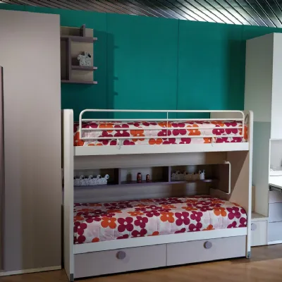 Cameretta Qik Doimo cityline con letto a castello scorrevole in Offerta Outlet