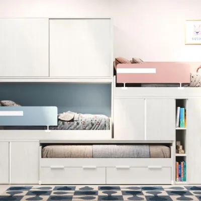 Cameretta Smart junior 42 San martino mobili con letto a soppalco scorrevole in offerta