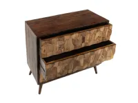 Cassetiera modello Cassettiera 3 acassetti in legno massello in offerta  in Legno Outlet etnico in offerta