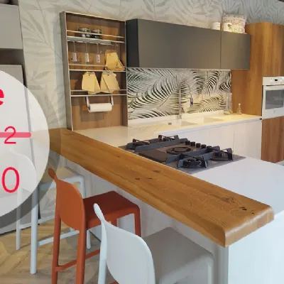 Cucina con penisola moderna bianca Stosa Infinity a soli 9500€