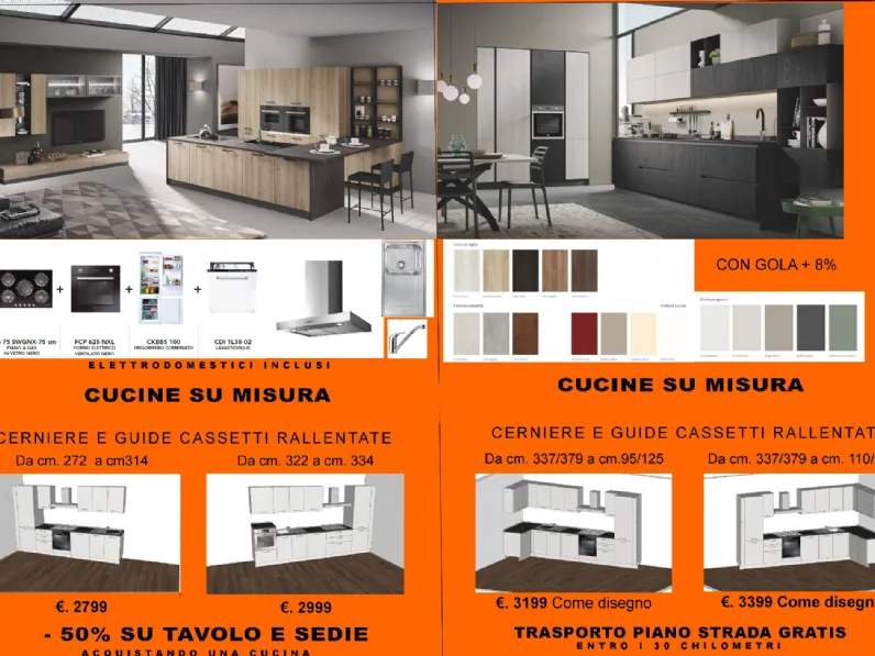 Cucina ad angolo in laminato materico a prezzo scontato