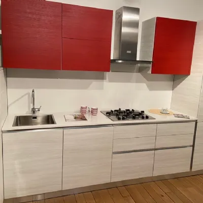 Cucina ad angolo in laminato materico bianca Cacao new a prezzo scontato