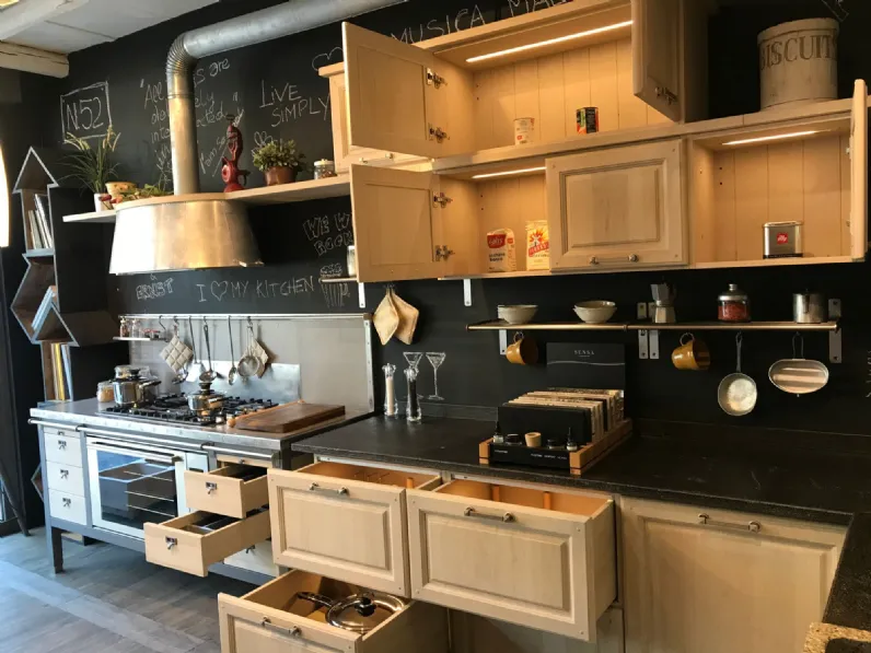 Cucina ad angolo in legno rovere chiaro 1956 a prezzo ribassato