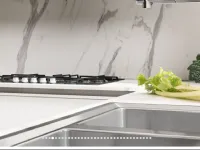 Cucina ad angolo in polimerico opaco bianca Essebi mod. talamo a prezzo ribassato