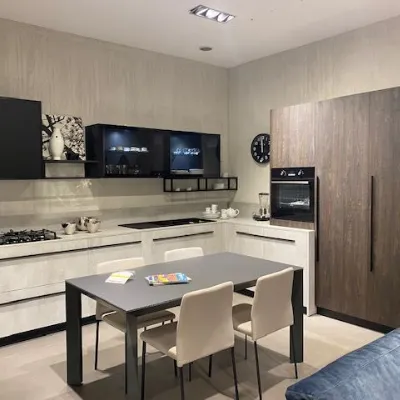 Cucina ad angolo moderna  sincro beton Miton a prezzo scontato