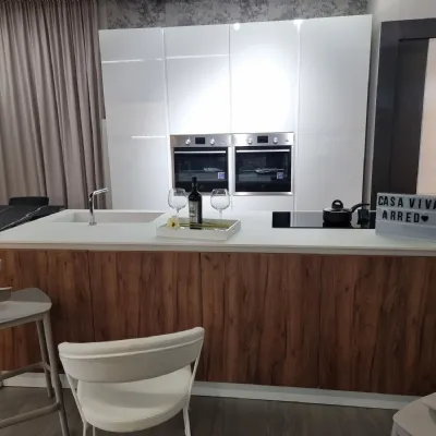 Cucina bianca moderna ad isola Mobilturi Nevada  tiffany a soli 9800€
