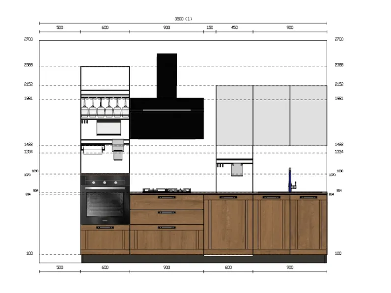 Cucina altri colori design lineare Sax Scavolini in Offerta Outlet