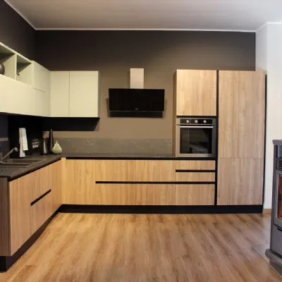 Cucina altri colori moderna ad angolo Aria Febal