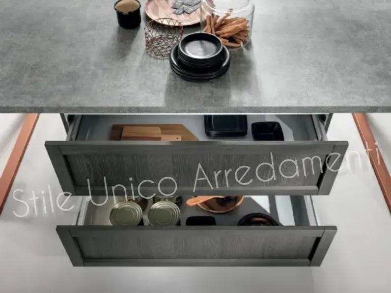 Cucina antracite moderna ad isola Gatsby Febal a soli 8200