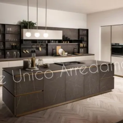Cucina antracite moderna ad isola Lawrence  Colombini casa scontata