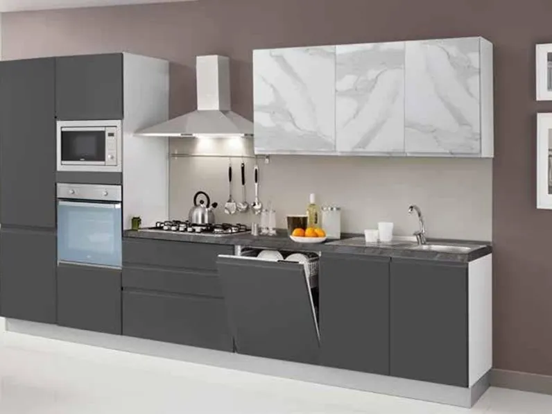 Cucina antracite moderna lineare New kelly Net cucine