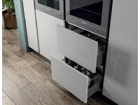Cucina Ar-tre moderna lineare bianca in laminato lucido Domino