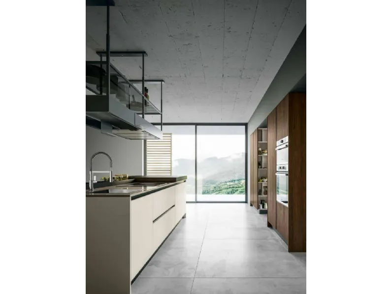 Cucina rovere moro moderna ad isola Round 3 Arredo3 a soli 16500