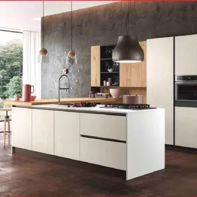 Cucina con isola moderna rovere chiaro Arredo3 Asia a soli 9780 Euro