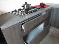 Cucina Arrex moderna ad angolo grigio in laminato materico Melissa