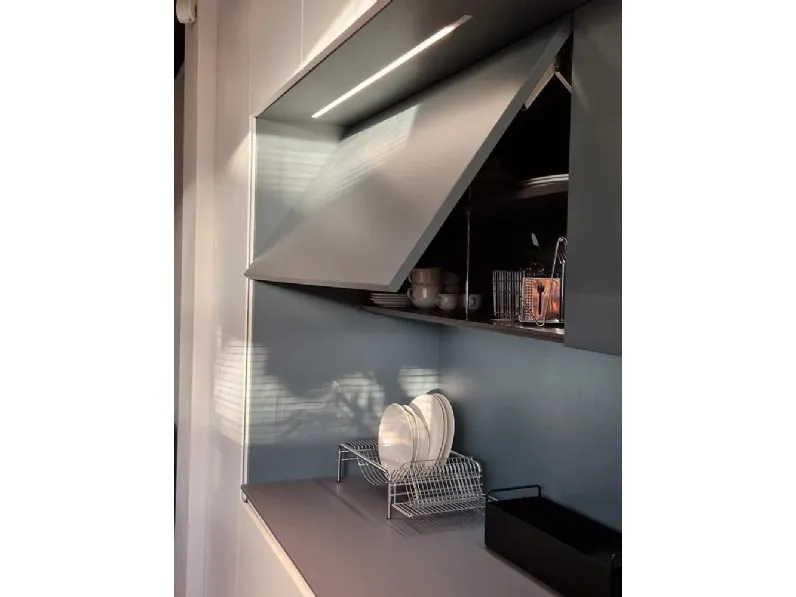 Cucina bianca moderna lineare Ak project anta step Arrital in Offerta Outlet