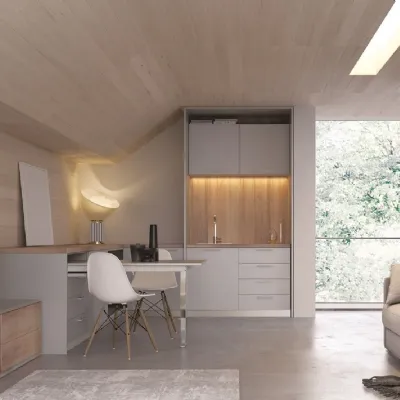 Cucina Artigianale design lineare altri colori in laminato materico Elenia